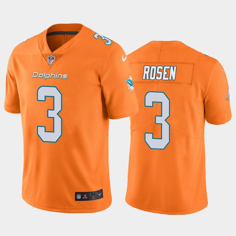 Men Miami Dolphins 3 Josh Rosen Nike Orange Color Rush Limited NFL Jersey